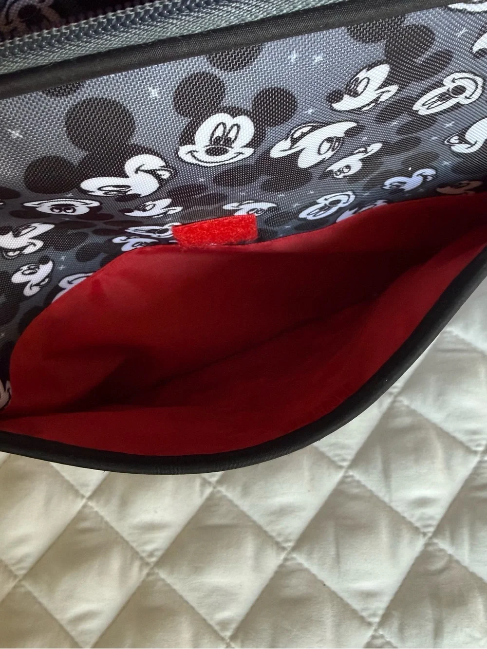 Disney Mickey Mouse Toss Head Print Backpack Diaper Bag Black Gray